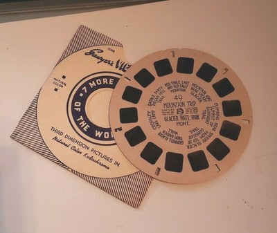 Single view-master Reel 49 Mountain Trip Glacier Natl Park MT HL Hand-lettered