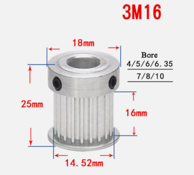 HTD3M 12T-150T Timing Belt Pulley With Step Bore 4-25mm For 15mm Width Belt BF/K