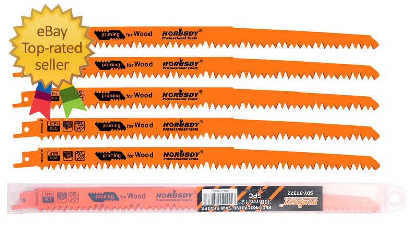 12-Inch Wood Pruning Reciprocating Saw Blades, 5 Pack, 5TPI Saw Blades