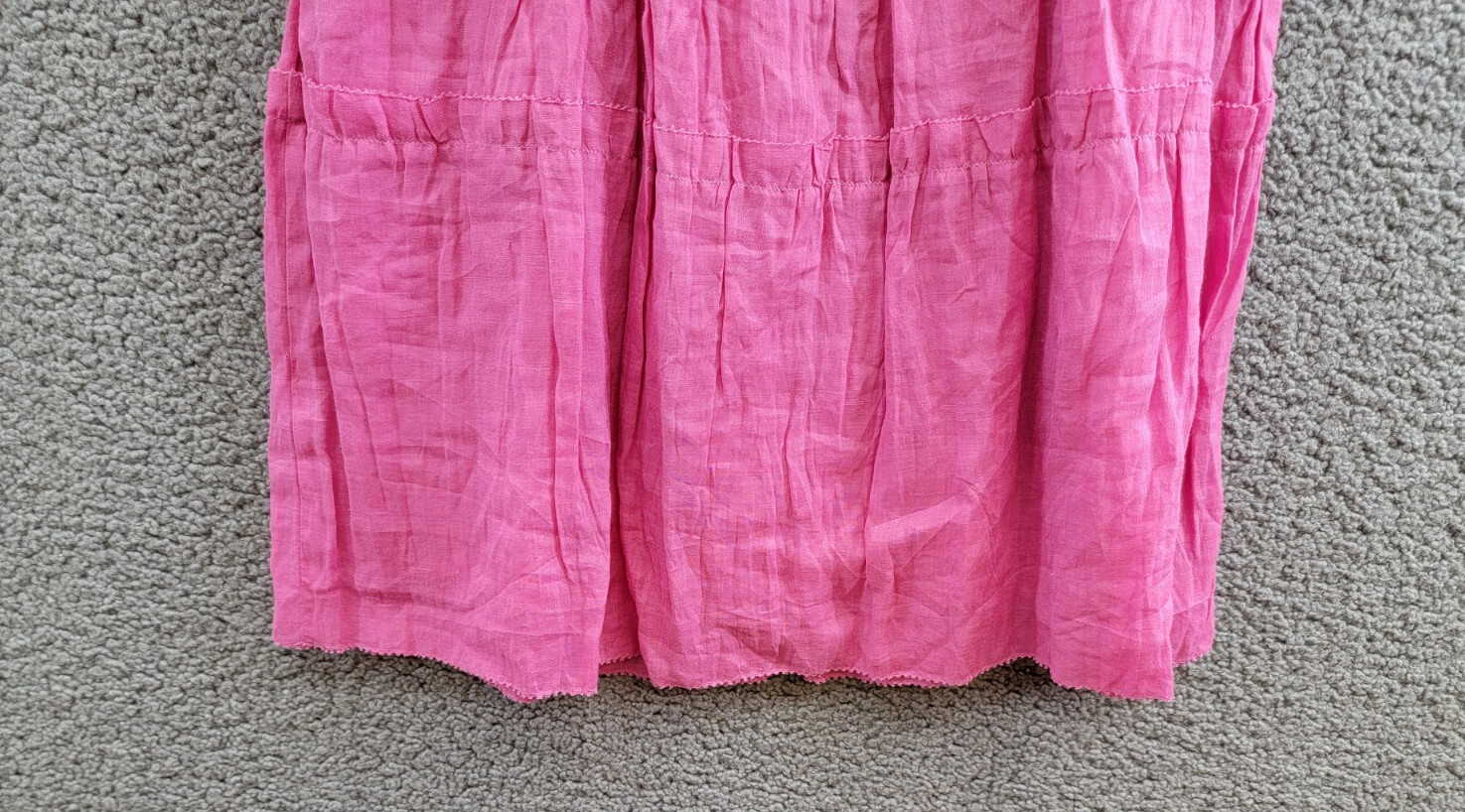 Sea Cole Smocked Sleeveless Dress Girls' 12Y Pink Square Neck Tiered Back Zip - Picture 13 of 18
