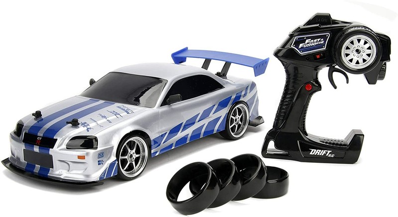 Jada Toys Fast & Furious Brian'S Nissan Skyline GT-R (BN34) RC Toy Silver/Blue