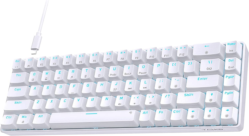 TMKB 60 Percent Gaming Keyboard LED Backlit Ultra-Compact 68 Keys Mechanical Key