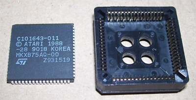 NEW Atari 520 1040 ST STE Mega ST Computer Blitter IC + Custom Atari PLCC Socket