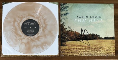 Aaron Lewis The Hill Vinyl LP Ghost Tan Clear & Signed Photograph PSA DNA COA