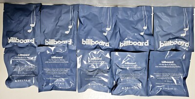 Delta Airlines Billboard Earbuds Earphones Headphones Lot of 10- NEW & SEALED 