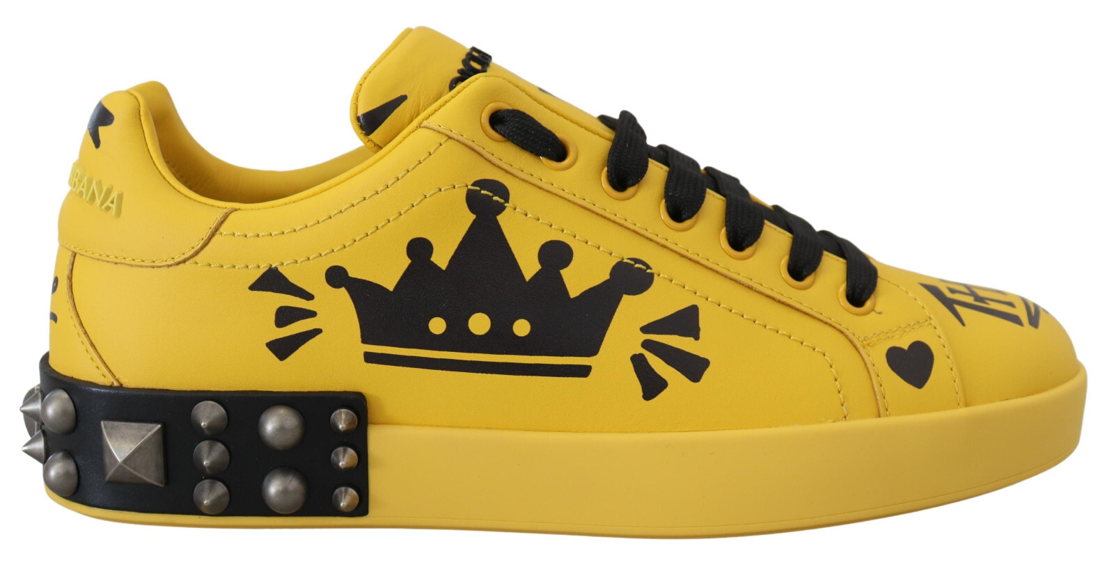 

DOLCE - GABBANA Shoes Кожаные кроссовки Желтые повседневные мужские кроссовки King с шипами EU39/ US6, Желтый