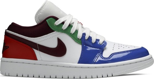 

[DB5455-100] Женские кроссовки Air Jordan Retro 1 Low (W) -quot;Разноцветные-quot;, White/dark beetroot-hyper royal