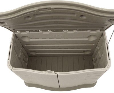 Rubbermaid Storage Shed Outdoor Garden Tool Equipment Room Horizontal Resin Tan