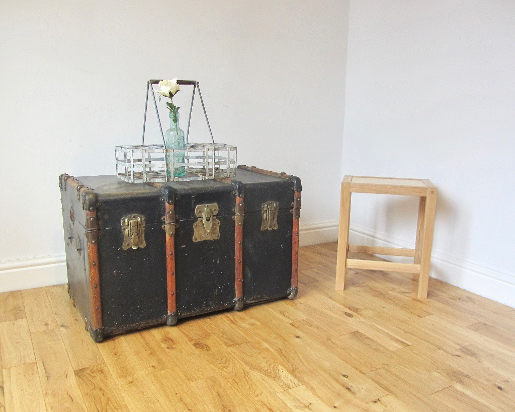 Vintage Bentwood Steamer Trunk / Coffee Table / Storage Chest in