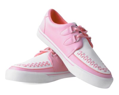 pink white size 11 creepers mens TUK T.U.K. punk rockabilly