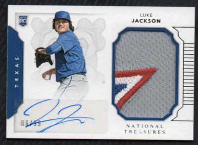 ET 2016 Panini National Treasures #183 Luke Jackson PATCH AUTO 86/99 RANGERS