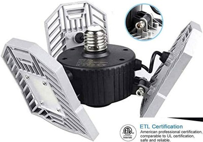 LED Garage Light E26/E27 60W Deformable Garage Lights ETL Aviation Aluminum