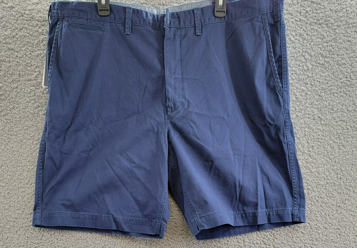 Polo Ralph Lauren Big & Tall Classic-Fit Chino Shorts Men's 42T Navy Button Zip - Picture 2 of 18