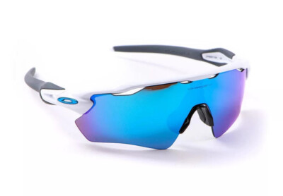 Oakley Radar EV Path Sunglasses- Prizm Sapphire Lenses, Polished White Frame