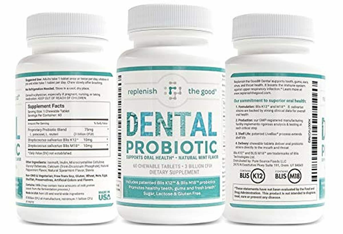 dental oral probiotics for Bad Breath Tooth Decay Strep Throat Boosts