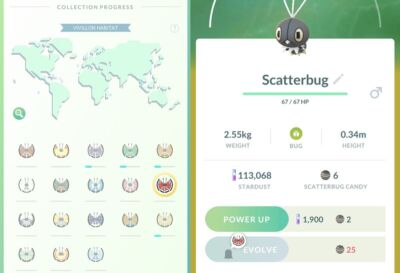 Pokémon Go   Vivillon - ALL REGIONS - Scatterbug Catch/Gift - Vivillon Pattern  