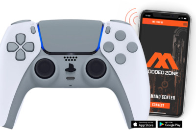White/Gray Smart Rapid Fire Custom PRO Modded Controller compatible with PS5 FPS