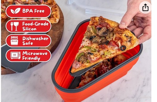 Pizza Storage Container, Reusable Pizza Container Saves Space,Dishwasher/Micro