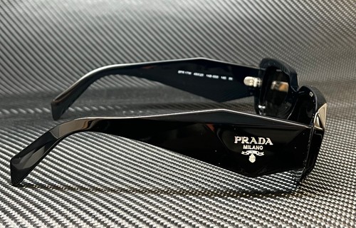 Pre-owned Prada Pr 17ws 1ab5s0 Black Grey Women's 49 Mm Sunglasses In Gray