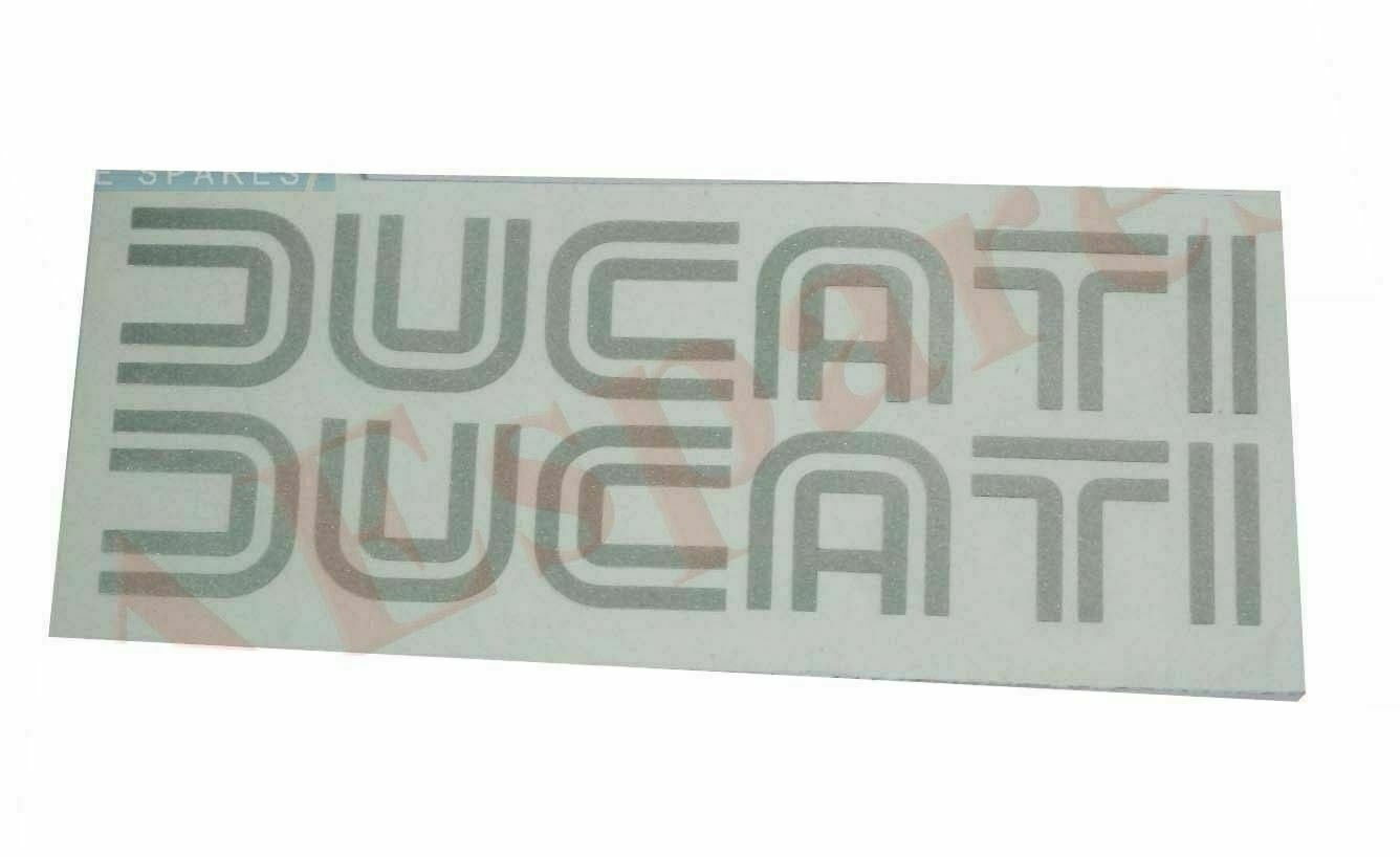 Ducati Petrol Fuel Tank Gray Sticker Decal 2 Units 