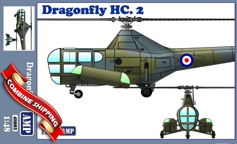Amp 48003 Helicopter Westland Ws-51 Dragonfly Hc.2 Rescue Plastik...
