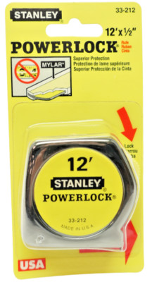 Vintage 1995 STANLEY 12'x1/2'' Powerlock Tape Rule Measure 33-212 (PL12) USA NOS