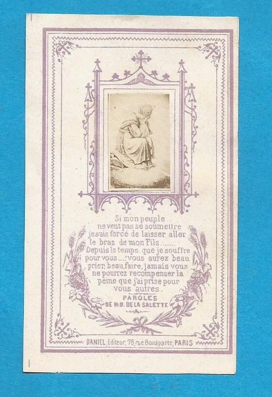 Petite Image Pieuse  Daniel Notre Dame De La Salette Paroles