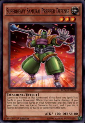 2016 Yu-Gi-Oh Breakers of Shadow #BOSHEN009 Superheavy Samurai Prepped Defense C