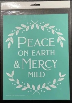 NEW  Peace On Earth Greenery  Chalk Couture Transfer Stencil Size B RETIRED