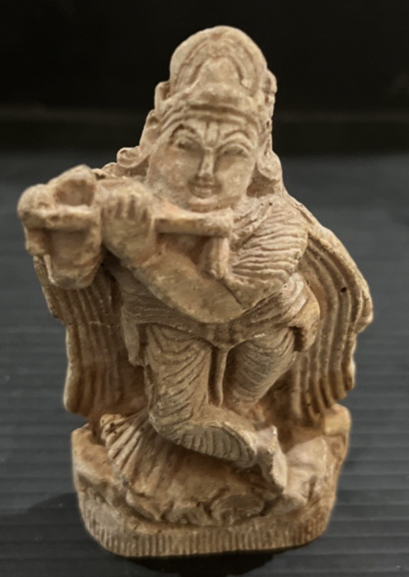Vintage Lord Krishna with his flute 2" × 3 "statue - Hindu God India