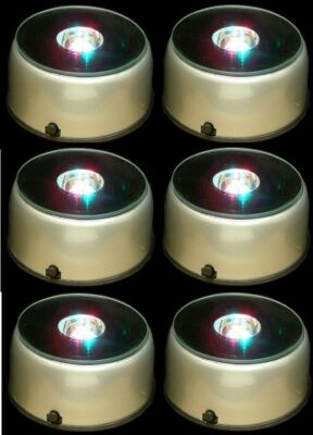 6pcs 3D Laser crystal 4 Color 3 Inch Light Roatary Bases