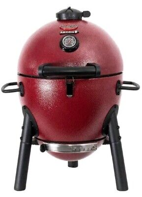 Char-Griller Outdoor Cooking 14'' Akorn Kamado Jr. Cast Iron Charcoal Grill Red
