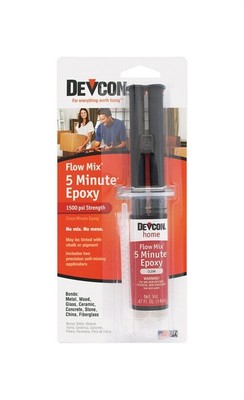 Devon 20445 Paintable High Strength Flow Mix Epoxy 1 oz. (Pack of 6)