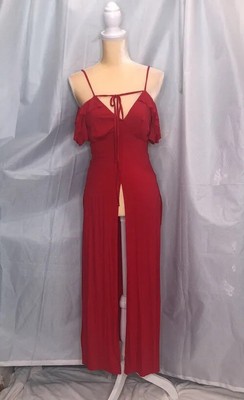 VENUS Cold Shoulder Red Maxi Top Extra Small XS