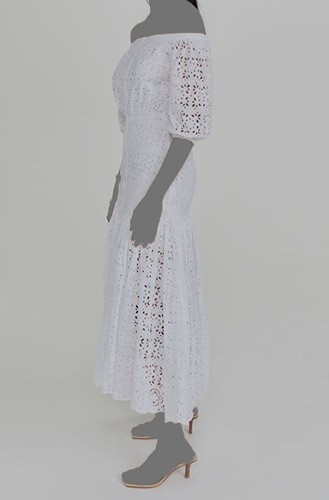Pre-owned Veronica Beard $748  Womens White Cali Off The Shoulder Cotton Dress Size 0