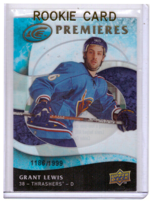 Grant Lewis 2009-10 Upper Deck Ice Premieres Rookie Card #109 /1999. rookie card picture