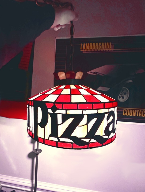 OMG MINI 12" *Plug-in* Pizza Hut Tiffany Style Ceiling Lamp FREE SHIPPING!!