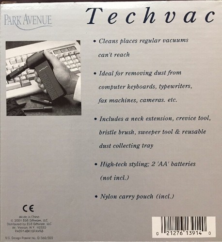 PARK AVENUE TECHVAC PA 0914 BK ELECTRONICS KEYBOARD CLEANER BRAND NEW!