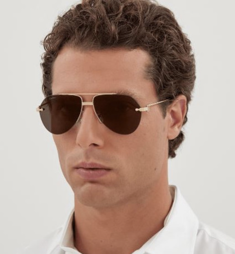 CARTIER CARTIER CT0427S-001 GOLD GOLD GREY SUNGLASSES