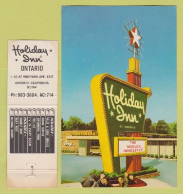 Matchbook Postcard Combo - Holiday Inn Ontario CA