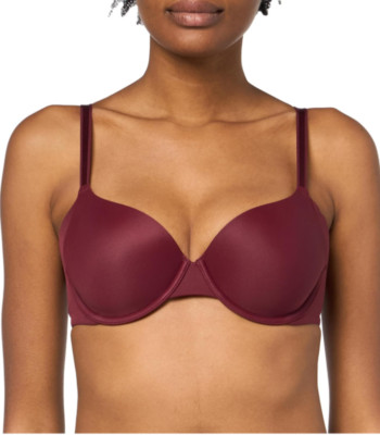 Excellent 38D WARNERS Burgundy No Side Affect Lightly Lined T-Shirt Bra