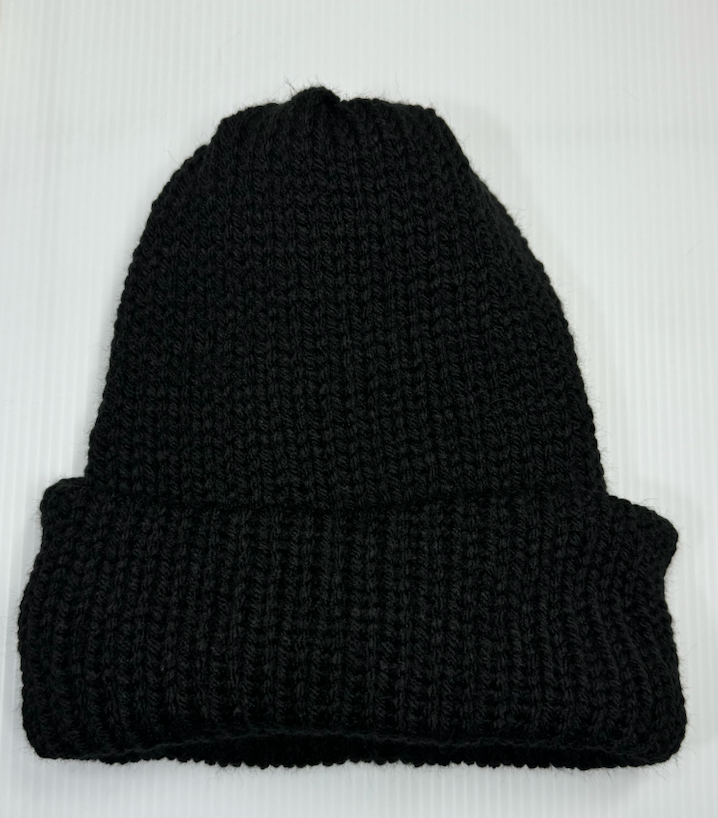Black Adult Soft Beanie Cap Hat Handmade Knit Warm Double Layer a101 Black Adult Soft Beanie Cap Hat Handmade Knit Warm Double Layer a101
