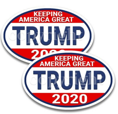 Trump 2020 Bumper Stickers Keeping American Great Decals 5'' wide 2 pack RWB Bbdr