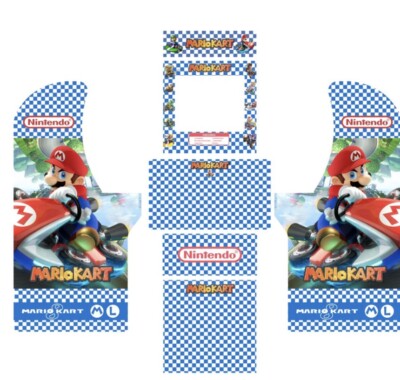 Arcade1up Arcade Cabinet Graphic Decal Complete Kit - MARIO KART - Escape Pod