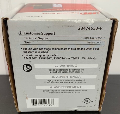 IR Ingersoll Rand 23474653-R Single Stage Pressure Switch