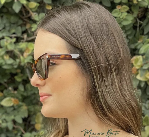 SAINT LAURENT YVES SAINT LAURENT SL466-002-54 HAVANA SUNGLASSES