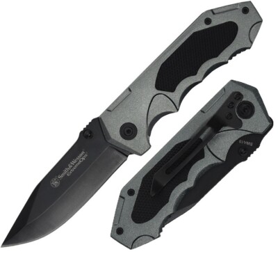 Smith & Wesson Extreme Ops Folding Knife 3.5'' Stainless Blade Aluminum/Rubber