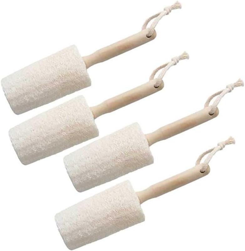 Natural Loofah Sponge Scrubber, 4Pcs Kitchen Cleaning Luffa Brush