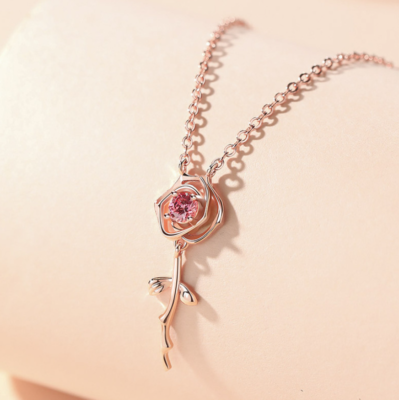 Rose gold color on sale necklace