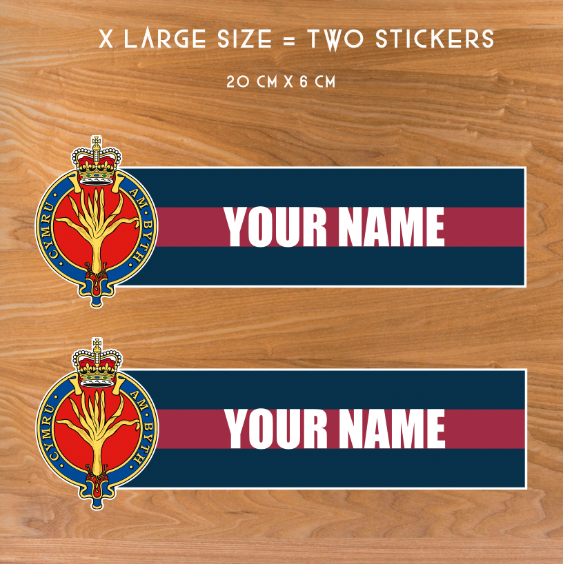Custom Welsh Guards Waterproof Vinyl Name Stickers - Personalised - Picture 12 of 12